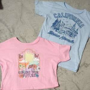 Wonder Nation Pink and Light Blue Kids Tees